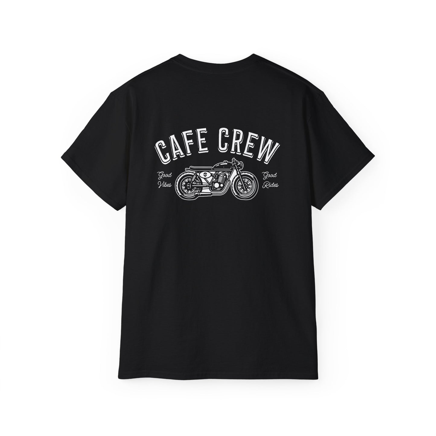 Cafe Crew Good Vibes & Good Rides Back Logo Tee