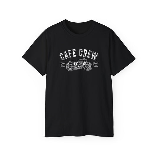 Cafe Crew Good Vibes & Good Rides Front Logo Tee